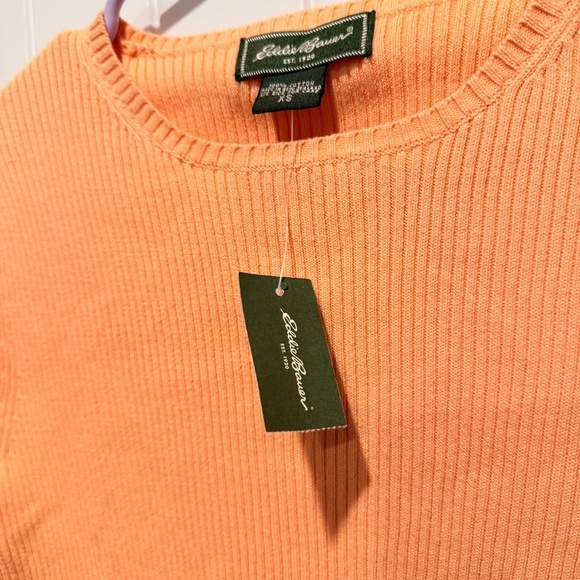 Eddie Bauer Orange Ribbed Knit Blouse - Picture 4 of 8